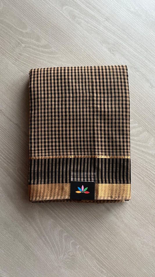 Handwoven Zari Border Mangalagiri Cotton Saree-25004