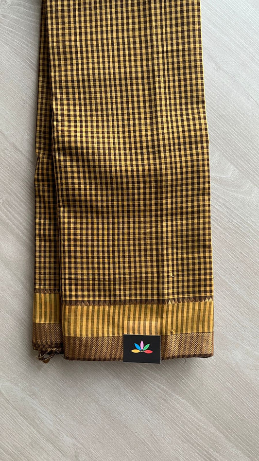 Handwoven Zari Border Mangalagiri Cotton Saree-25007