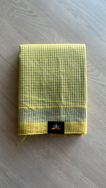 Handwoven Zari Border Mangalagiri Cotton Saree-25017