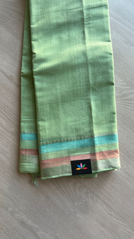 Handwoven Contrast Border Mangalagiri Cotton Saree -25023
