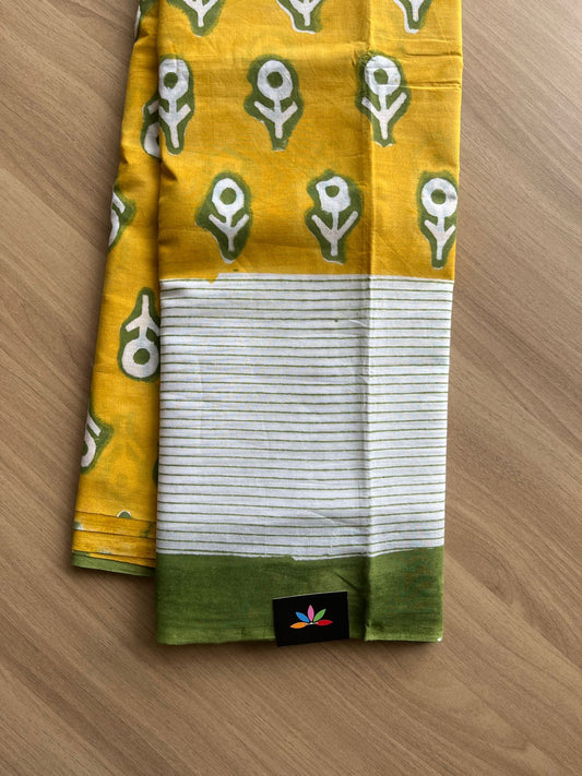 Handblock Printed Mul Cotton Saree-19418-19419