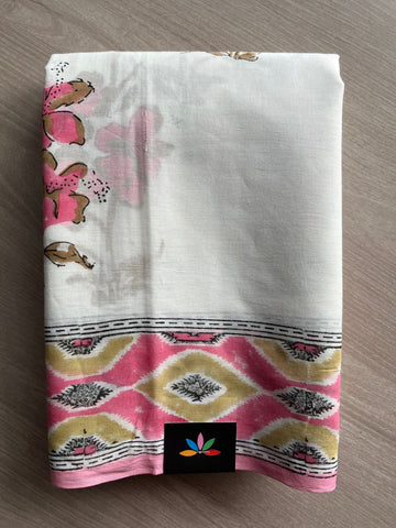 Handblock Printed Mul Cotton Saree-27213