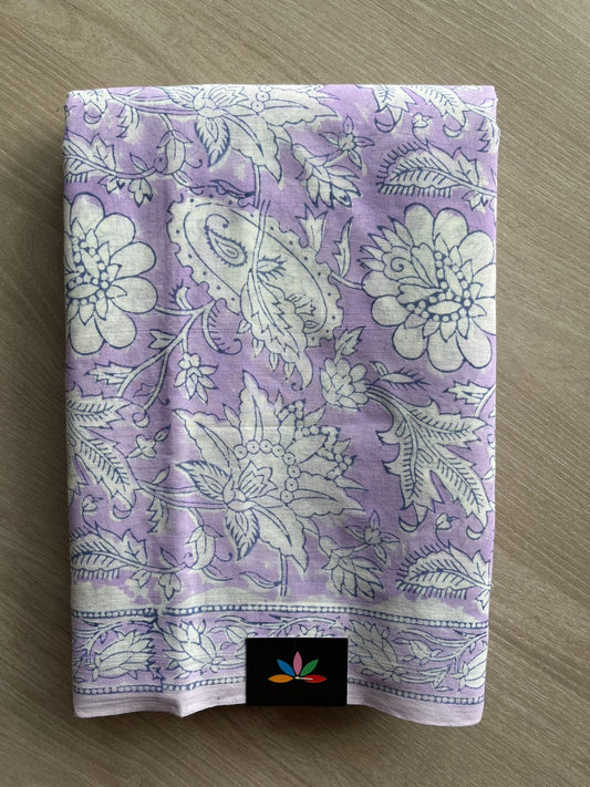 Handblock Printed Mul Cotton Saree-27220