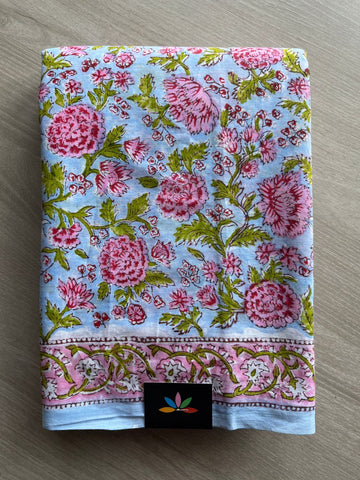 Handblock Printed Mul Cotton Saree-27224