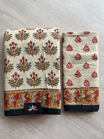 Handblock Printed Mul Cotton Saree-27225