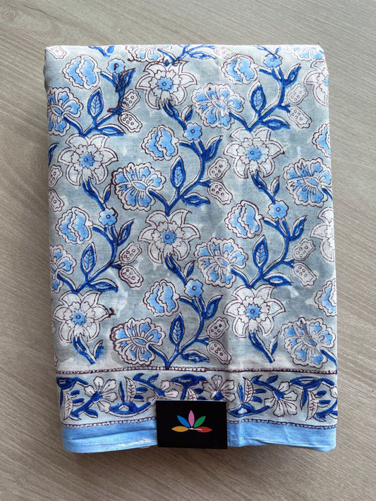 Handblock Printed Mul Cotton Saree-27228