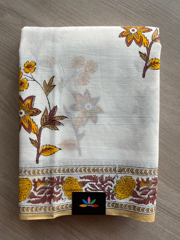 Handblock Printed Mul Cotton Saree-27232