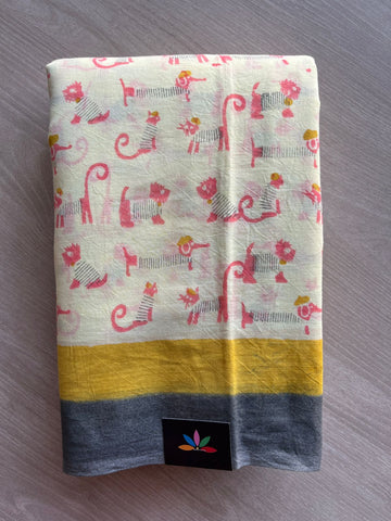 Handblock Printed Mul Cotton Saree-27237