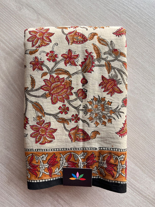 Handblock Printed Mul Cotton Saree-27238