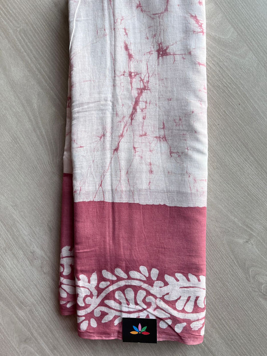 Handblock Printed Mul Cotton Saree-27240