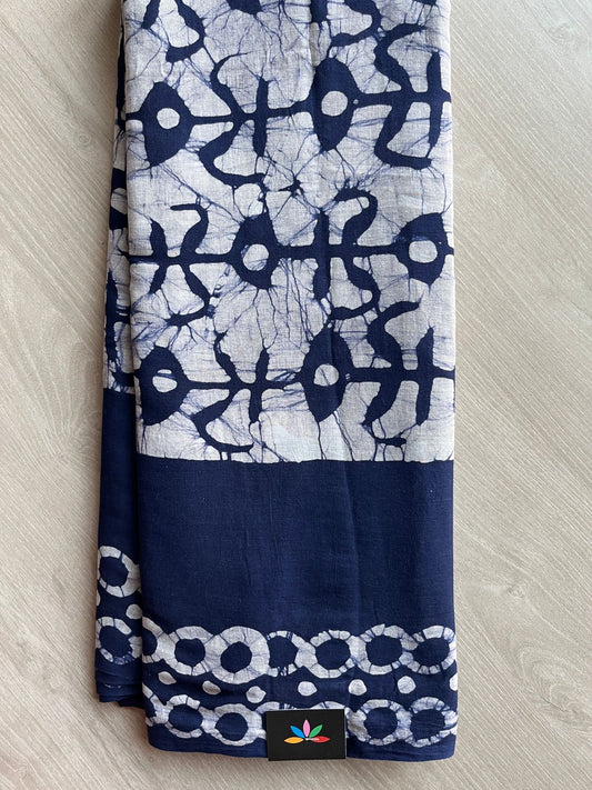 Handblock Printed Mul Cotton Saree-27242