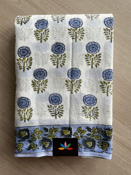 Handblock Printed Mul Cotton Saree-27247