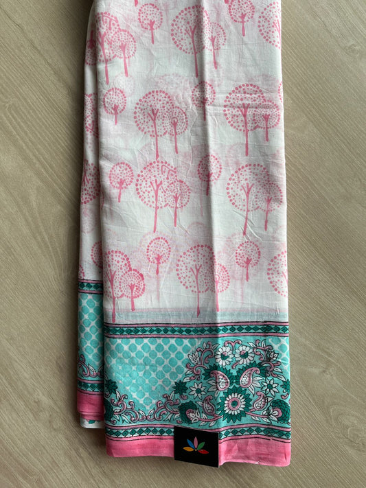 Handblock Printed Mul Cotton Saree-27249