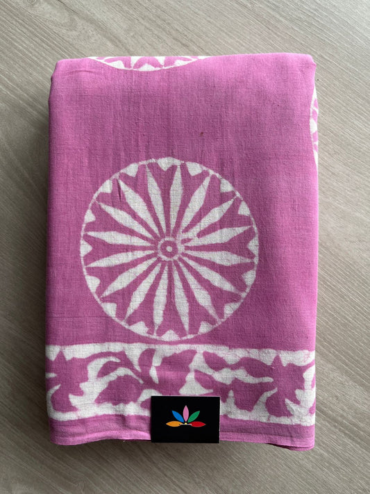 Handblock Printed Mul Cotton Saree-27250