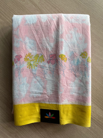 Partly Pallu Handblock Printed Mul Cotton Saree-27252