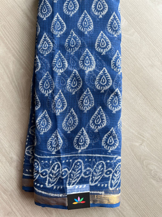 Handblock Printed Kota Doria Saree -27260