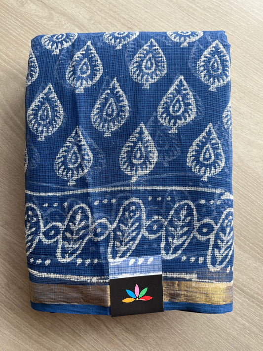 Handblock Printed Kota Doria Saree -27260