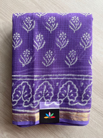 Handblock Printed Kota Doria Saree -27261