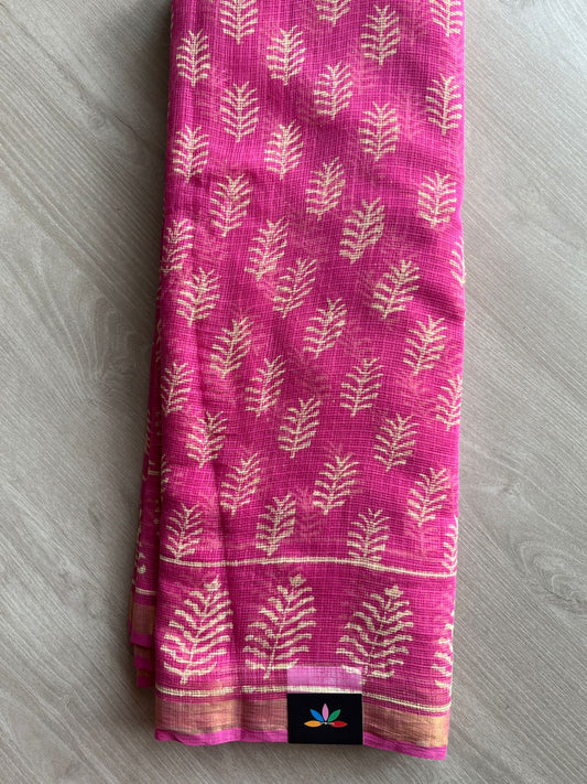 Handblock Printed Kota Doria Saree -27262