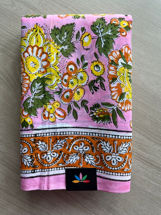 Handblock Printed Mul Cotton Saree - 30301 -30302