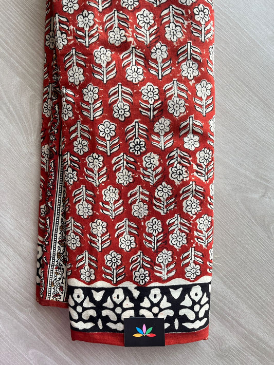 Handblock Printed Mul Cotton Saree - 30323 -30324