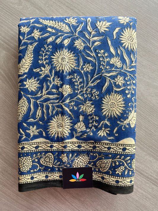 Handblock Printed Mul Cotton Saree - 30327-30328
