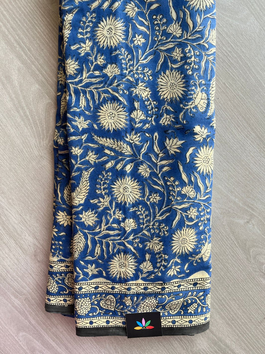 Handblock Printed Mul Cotton Saree - 30327-30328