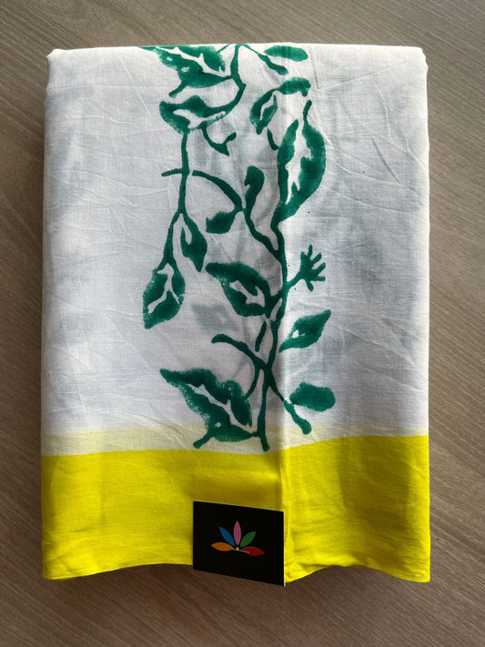 Handblock Printed Mul Cotton Saree - 30346