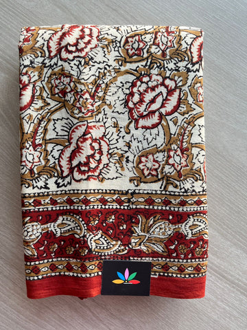 Handblock Printed Mul Cotton Saree - 30355