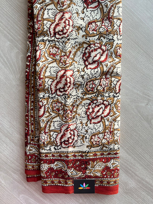 Handblock Printed Mul Cotton Saree - 30355