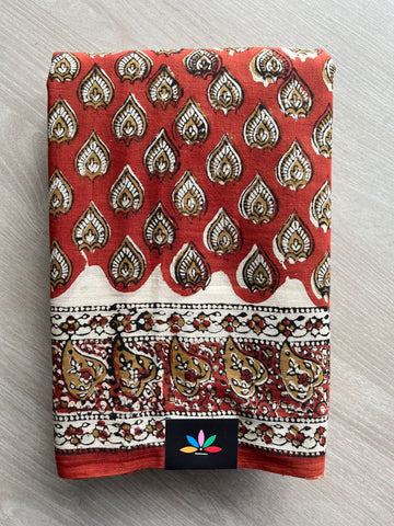 Handblock Printed Mul Cotton Saree - 32375