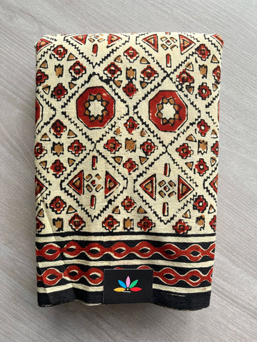 Handblock Printed Mul Cotton Saree - 32377