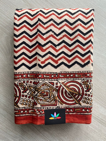 Handblock Printed Mul Cotton Saree - 32379