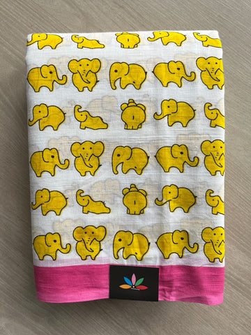 Quirky Printed Mul Cotton Saree - 32420_32421_32422_32423_32424