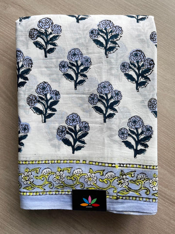 Handblock Printed Mul Cotton Saree- 34449-34451