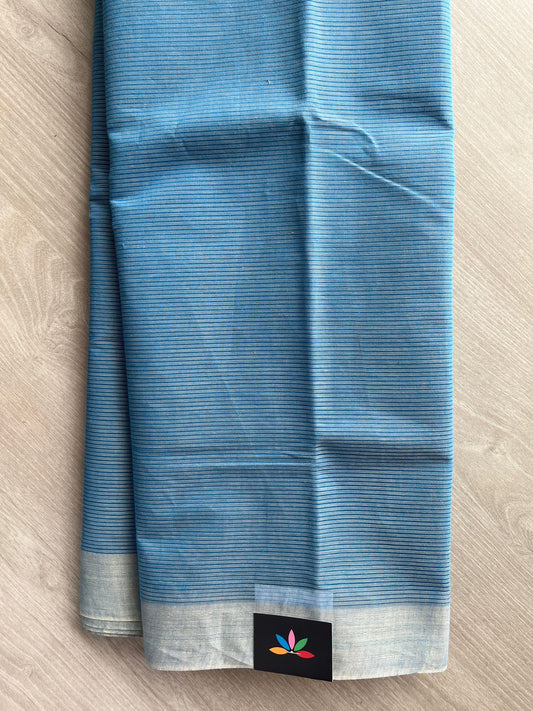Plain Mangalagiri Cotton Saree with Printed Cotton Blouse - 32309