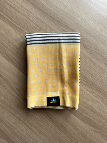 Contrast Border Striped Mangalagiri Silk Cotton Saree-21955