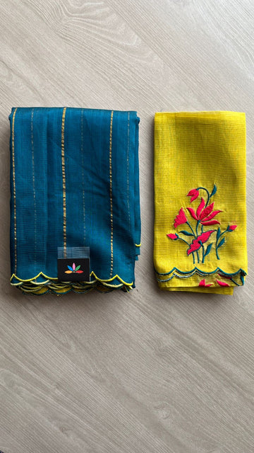 Scallop Border Mangalagiri Silk Cotton Saree-26196