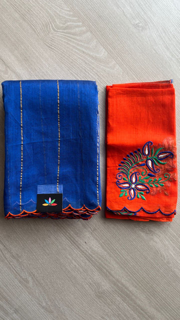 Scallop Border Mangalagiri Silk Cotton Saree-26197