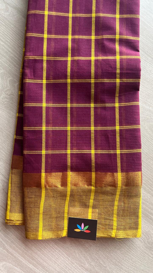 Checked Cotton Saree-26207