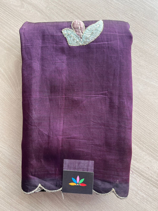 Sequin Work Mangalagiri Silk Cotton Saree -27029