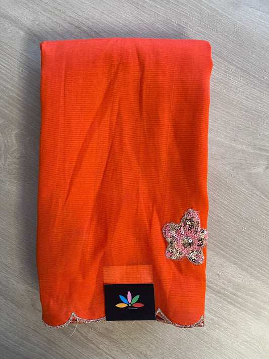 Sequin Work Mangalagiri Silk Cotton Saree - 27030