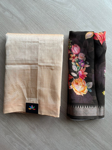 Handloom Mangalagiri Silk Cotton Saree with Digital Printed Blouse Fabric -27063