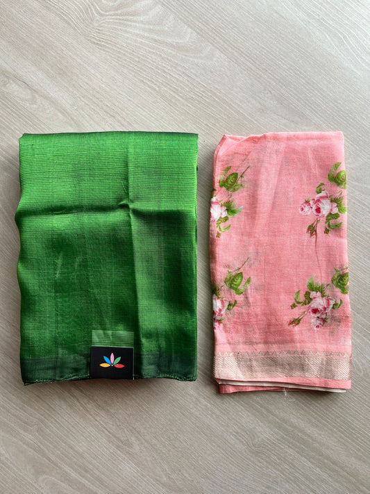 Handloom Mangalagiri Silk Cotton Saree with Digital Printed Blouse Fabric -27065