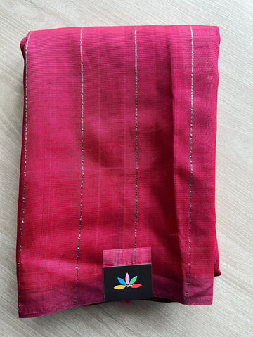 Rich Reddish Pink Mangalagiri Silk Cotton Saree with Digital Printed Pallu and Blouse-30490