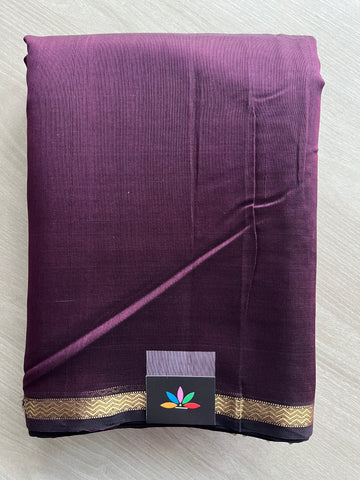 Deep Purple Handloom Maheshwari Silk Cotton Saree - 30269