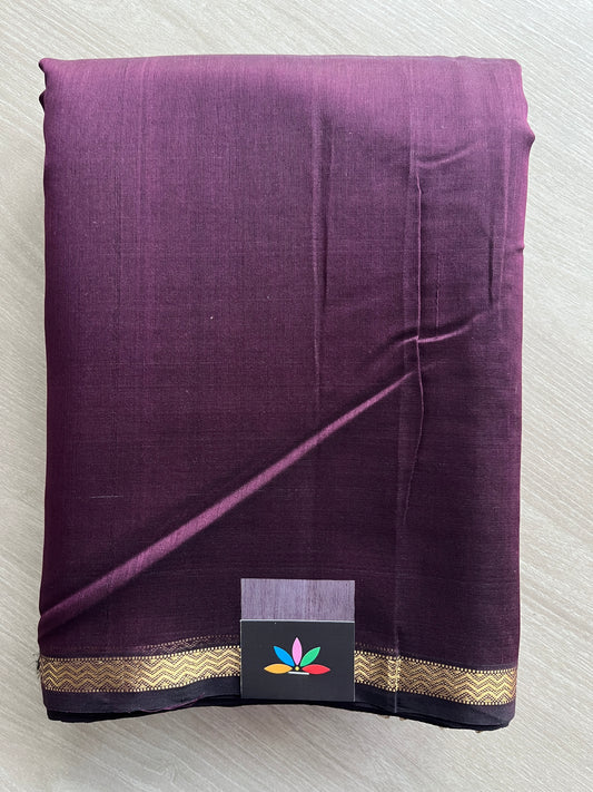 Deep Purple Handloom Maheshwari Silk Cotton Saree - 30269