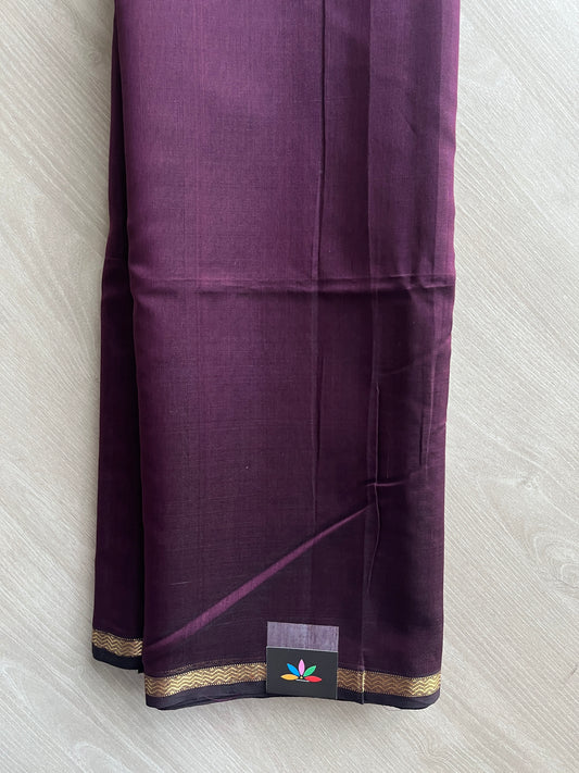 Deep Purple Handloom Maheshwari Silk Cotton Saree - 30269