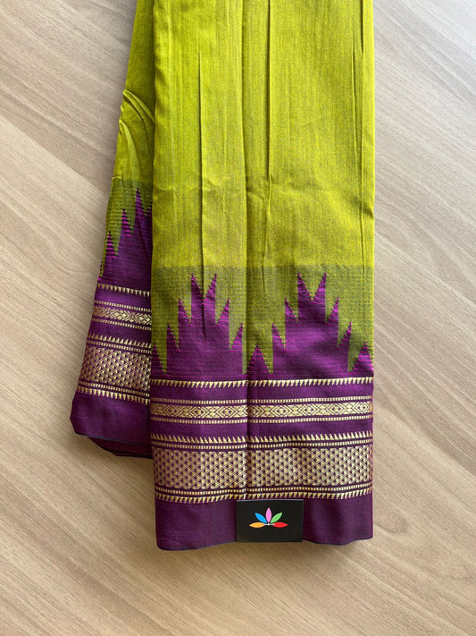 Temple Border Mercerized Cotton Ilkal Saree-14369