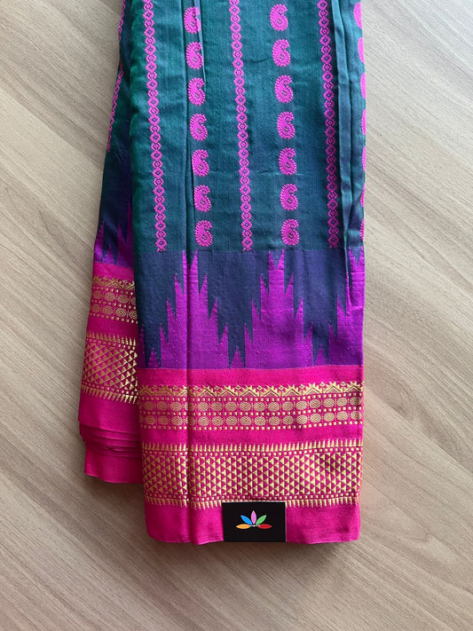 Temple Border Mercerized Cotton Ilkal Saree-15708